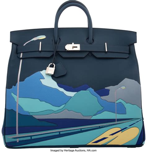 Hermès Limited Edition 50cm Bleu de Prusse Togo Leather 